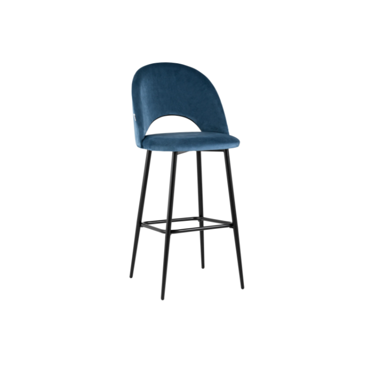 Стул барный Клен Мелани сгр340/1 (велюр, пыльно-синий)