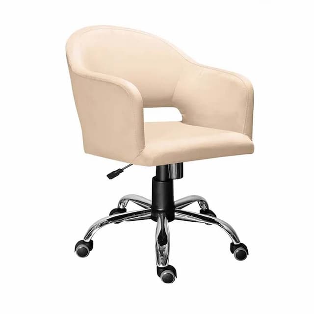 Кресло для персонала Мирэй Комфорт Хром (бежевый) пиатра, топ-ган, Velutto экокожа Oregon