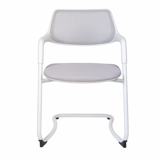 Кресло офисное Norden DIAMOND СF HY-813B (белый пластик / серая сетка / серая ткань)