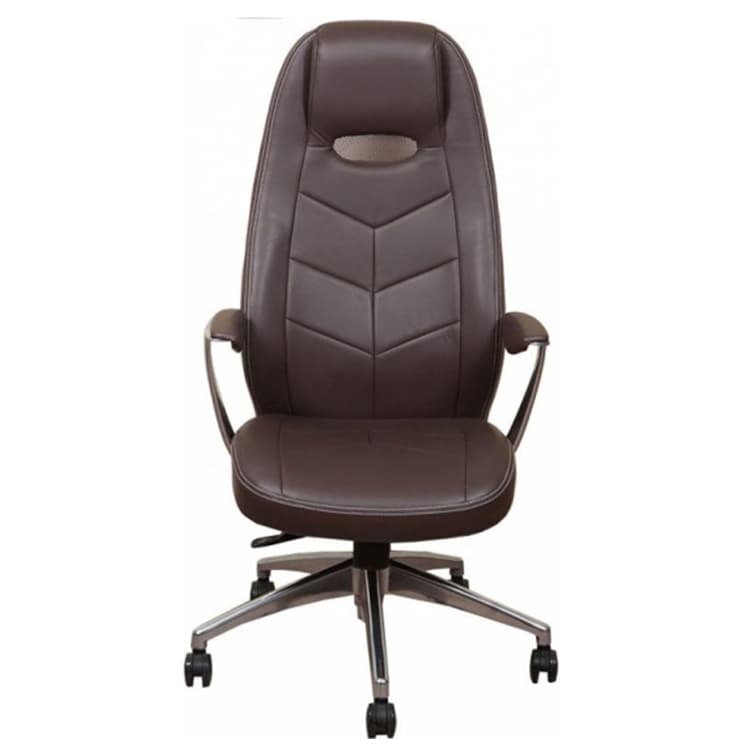 Кресло руководителя Бюрократ Zen коричневый кожа крестов. алюминий