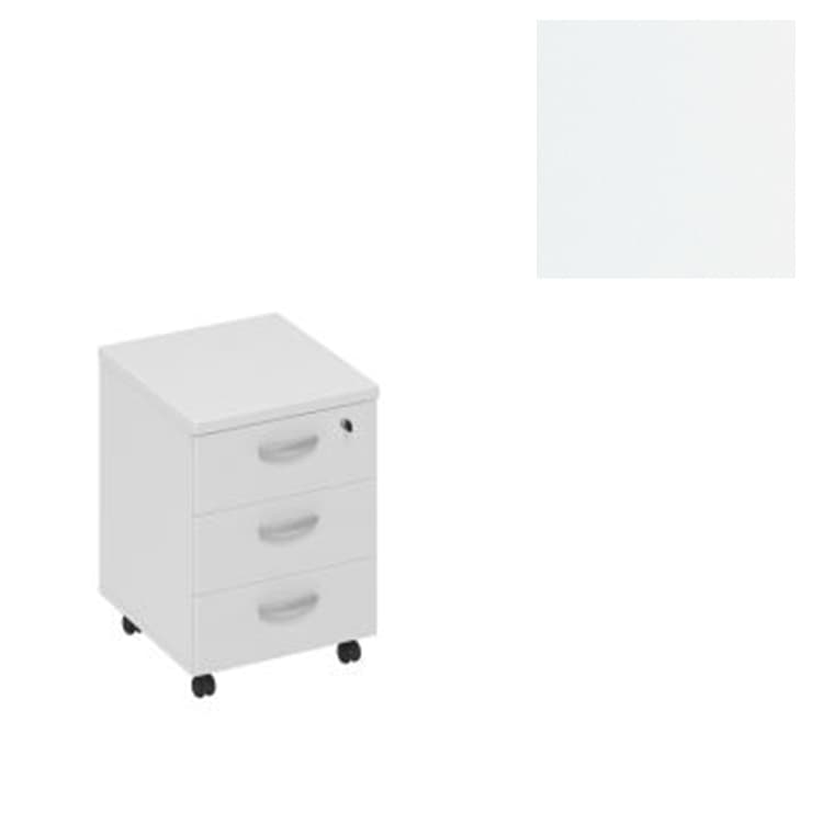 Тумба выкатная 3-ящичная с замком Юнитекс А4 (42x45x57) А4 204 БП белый премиум